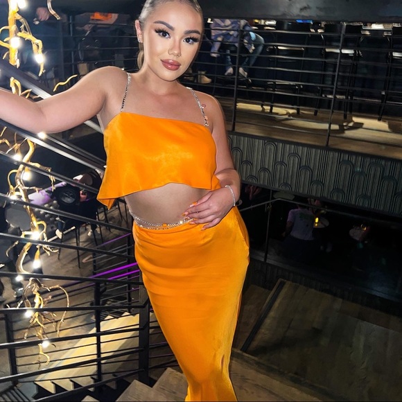 Meshki Dresses & Skirts - Meshki two piece rhinestone maxi skirt set